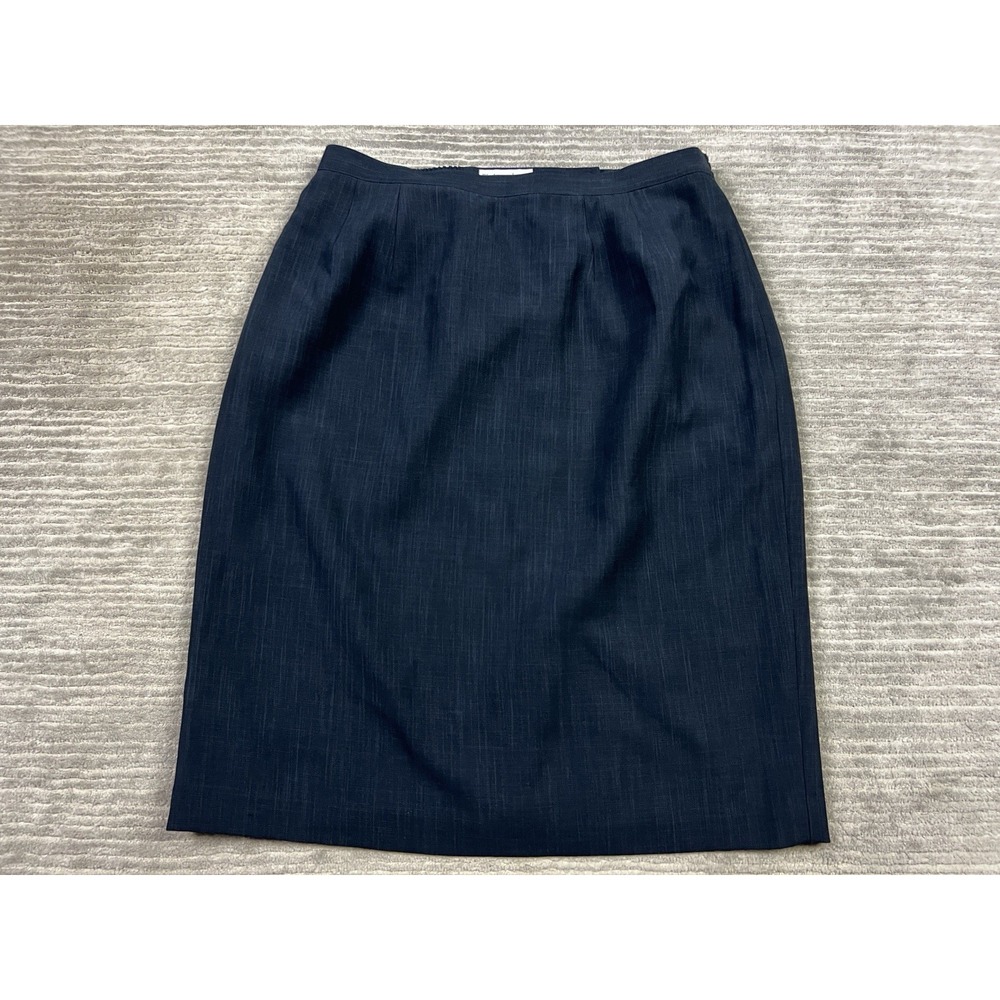 Vintage‎ Dressbarn Skirt Womens 16W Blue Lined Midi Pencil Polyester